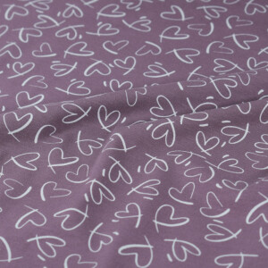 cotton jersey hearts mauve