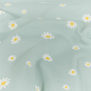 cotton jersey flowers baby blue