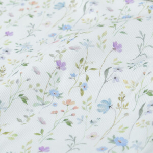 rib jersey digital print flowers offwhite