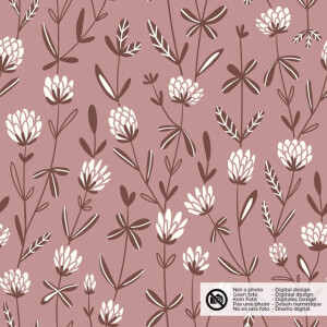 Cotton poplin flowers light mauve