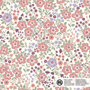 Cotton poplin flowers offwhite