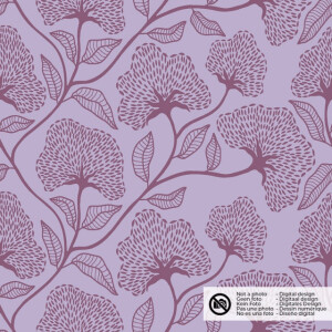 Cotton poplin flowers lilac