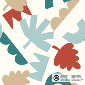 Cotton poplin abstract offwhite