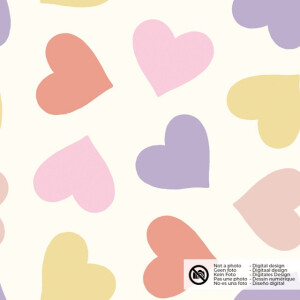 Cotton poplin hearts offwhite