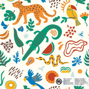 Cotton poplin animals offwhite