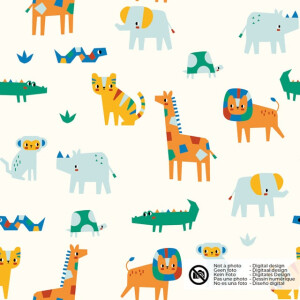 Cotton poplin animals offwhite