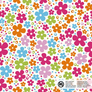 Cotton poplin flowers offwhite