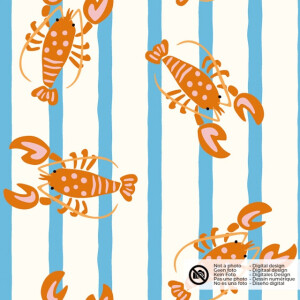 Cotton poplin lobsters offwhite