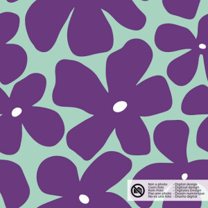 Cotton jersey flowers mint