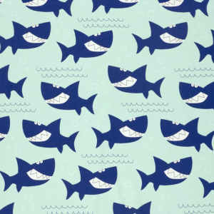Cotton jersey sharks baby blue