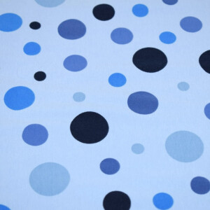 100x150 cm cotton jersey dots light blue
