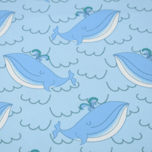 100x150 cm cotton jersey whales light blue