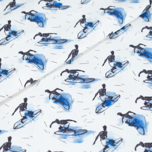 100x150 cm cotton jersey digital print surfers offwhite Blooming Fabrics