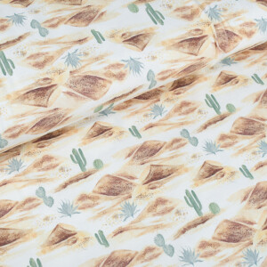 100x150 cm cotton jersey digital print sand dunes offwhite Blooming Fabrics