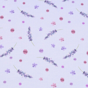 100x150 cm cotton jersey digital print lavender flowers lavender Blooming Fabrics