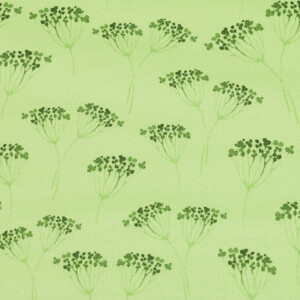 100x150 cm French Terry digital print flowers light green Blooming Fabrics