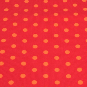 95x150 cm cotton jersey dots red/orange