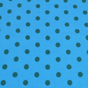 95x150 cm cotton jersey dots aqua/dark blue