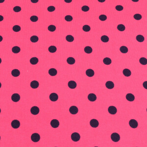 95x150 cm cotton jersey dots Marine/Pink