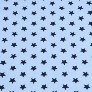 95x150 cm cotton jersey stars Marine/Light Blue