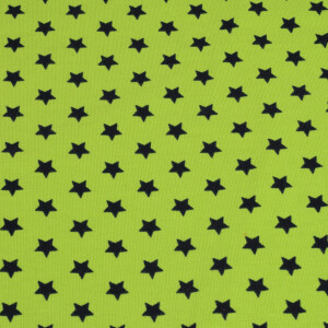 95x150 cm cotton jersey stars black/green