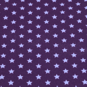 95x150 cm cotton jersey stars lilac/dark purple