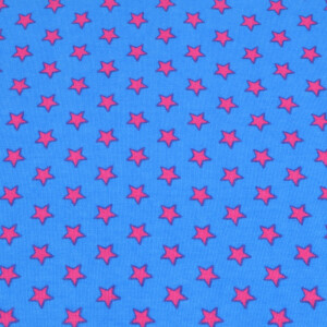 95x150 cm cotton jersey stars pink/aqua
