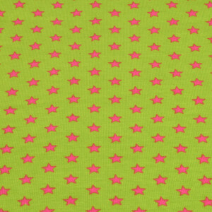 95x150 cm cotton jersey stars pink/green