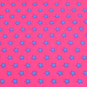 95x150 cm cotton jersey stars aqua/pink