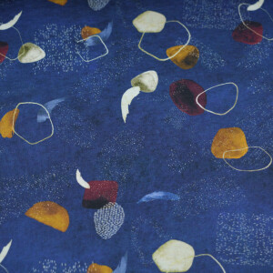 100x150 cm GOTS cotton jersey digital print abstract dark blue
