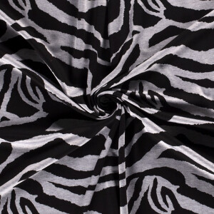Oly viscoseJersey fabric discharge printed animals black