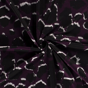 Jersey fabric discharge printed panther bordeaux