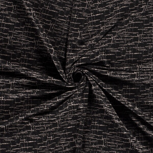 Jersey fabric discharge Stripes black