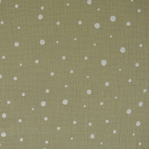 cotton muslin dots olive green