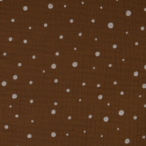 cotton muslin dots brown