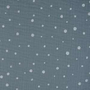 cotton muslin dots steel blue