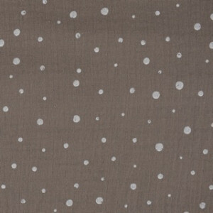 cotton muslin dots taupe brown