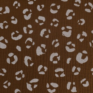 cotton muslin leopard brown