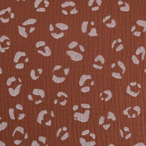 cotton muslin leopard red brown