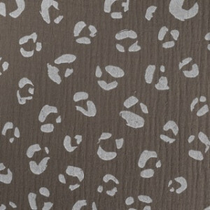cotton muslin leopard taupe brown