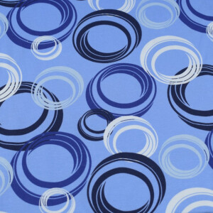 Cotton Jersey Abstract circles light blue