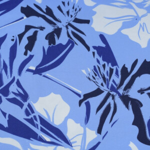 Cotton Jersey Abstract flowers light blue