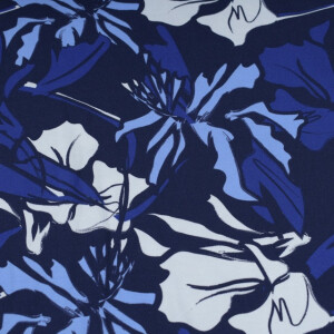 Cotton Jersey Abstract flowers dark blue