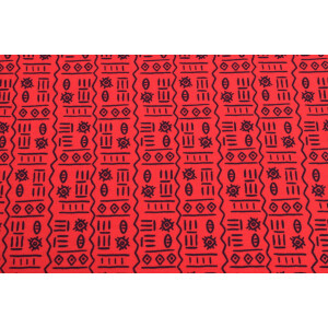 100x150 cm cotton jersey Egyptian characters red