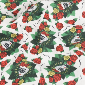 cotton poplin Frida Khalo white