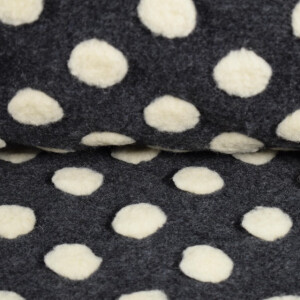 Boiled Wool Dark Grey with White Dots