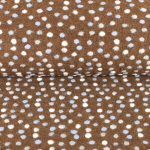 Boiled Wool Brown with Colored Dots