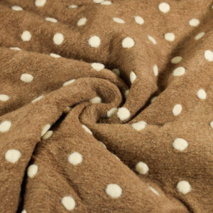 Boiled Wool Light Brown with White Dots