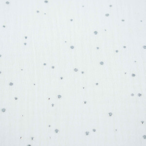 Cotton Muslin Silver Dots, Off White