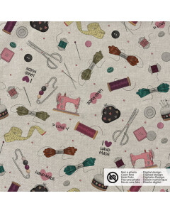 decoration fabric linen look digital print sewing supplies beige